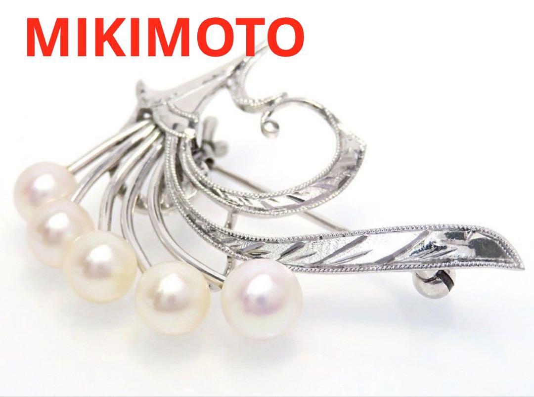 極美品✨MIKIMOTO ミキモト あこや 本真珠 パール ブローチ サークル MIKIMOTO ミキモト パール ブローチ シルバ ー5珠 あこや真珠