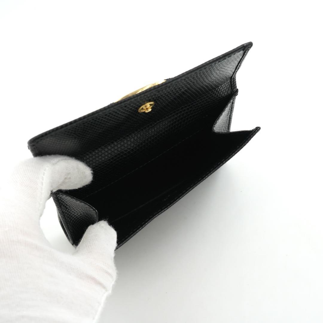 ✨未使用展示品・箱カード付✨　Ferragamo 財布　ヴァラリボン　リザード