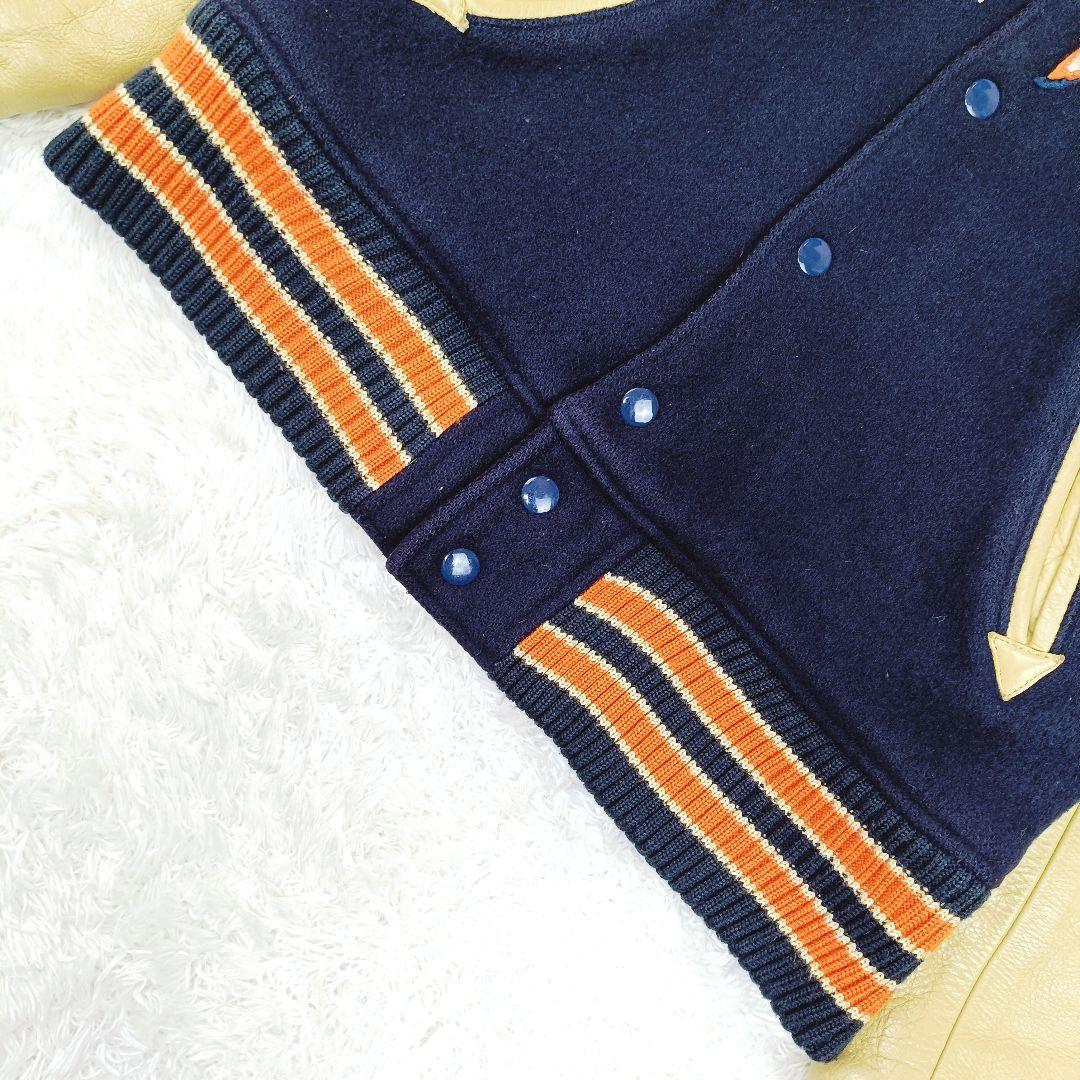 ホワイツビル 袖レザー 切替 スタジャン ワッペン 刺繍 ドクロ