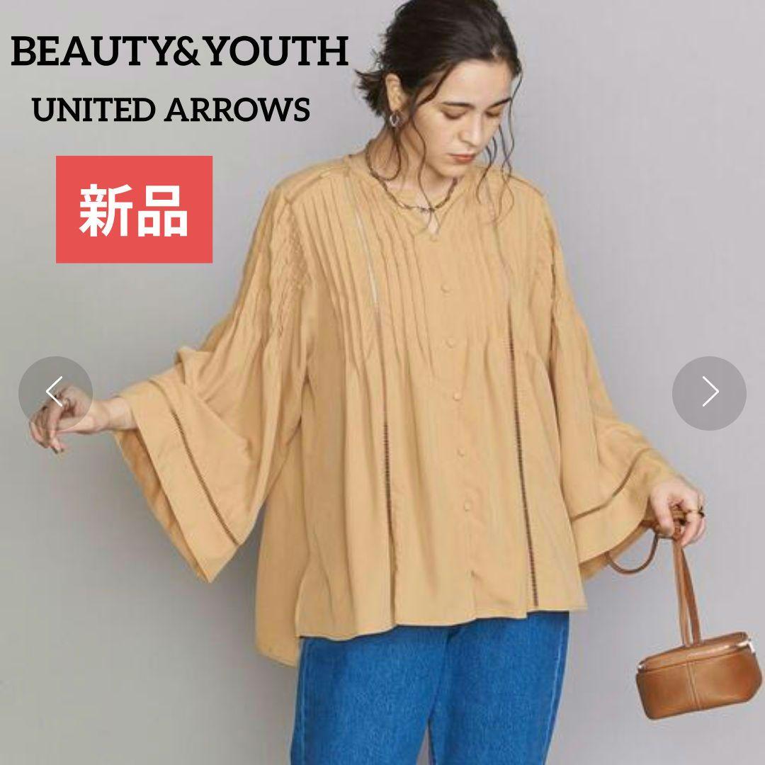 【新品】BEAUTY&YOUTH レースピンタック シャツ ドルマン ブラウス