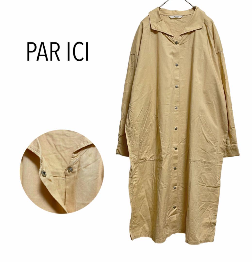パーリッシィ　PAR ICI キャンブリックワッシャーワンピース　ベージュ