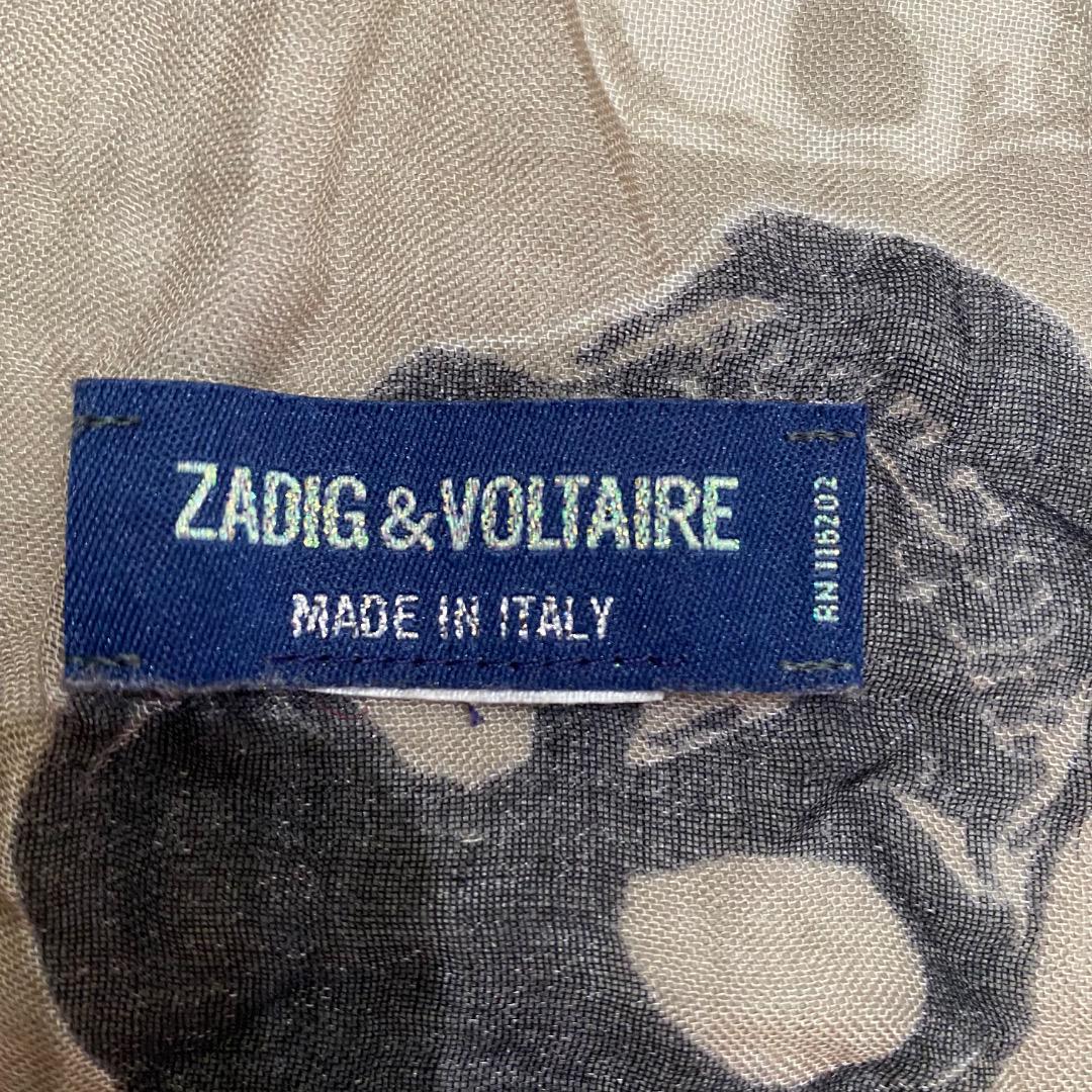 FRマグノリア様【新品未使用】ZADIG＆VOLTAIREザディグ 大判ストール Zadig&Voltaire ザディグエヴォルテール 大判ストール ドクロ