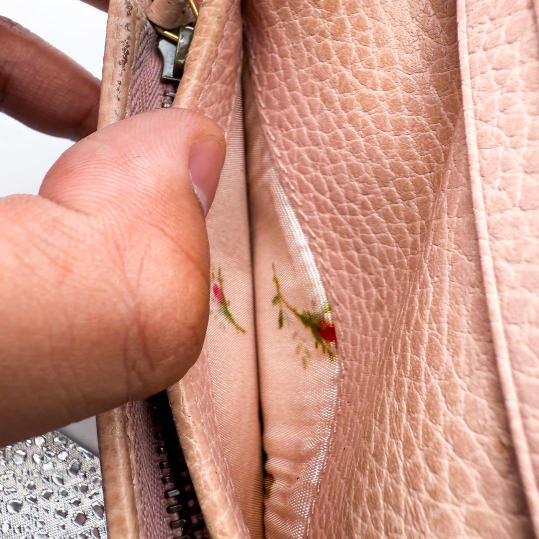 グッチ GUCCI GGマーモント ラインストーン レザー 二つ折りサイズ