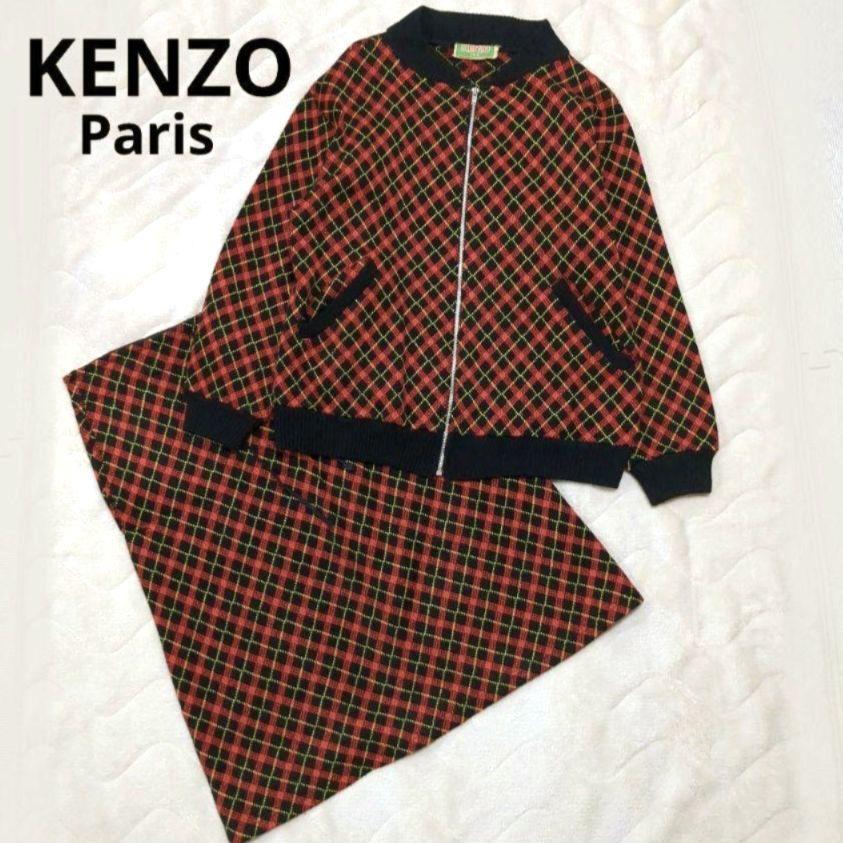ケンゾー　KENZO　ヴィンテージ　セットアップ　トラックジャケット　チェック