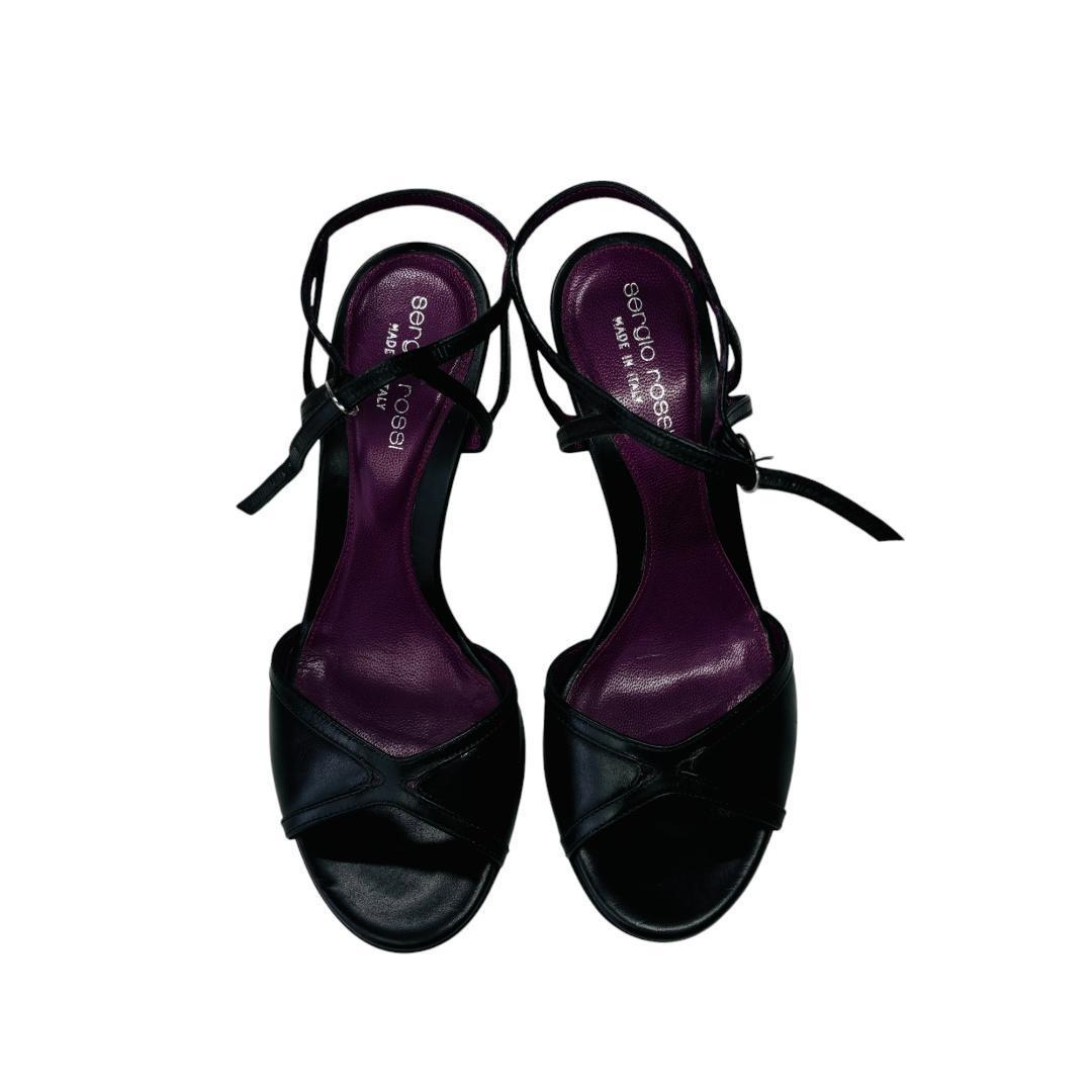 ◾️美品　SergioRossi　セルジオロッシ　 ブラック ストラップサンダル 美品 セルジオロッシ ブラック ストラップサンダル 35.5 22.5cm