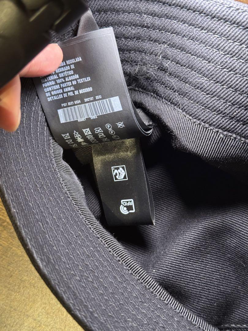 PRADA バケットハット 黒 コットン L 59cm