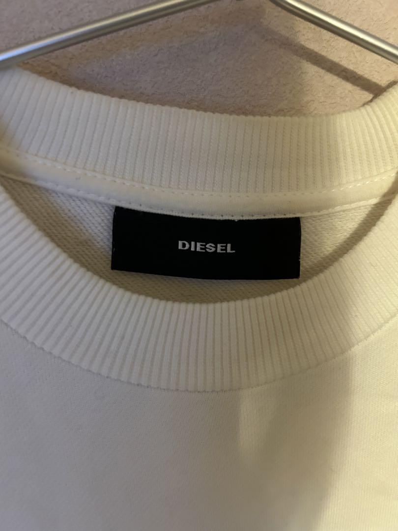 diesel 白 スウェットトレーナー