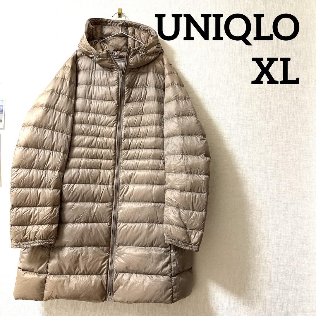 【美品】ユニクロ　ウルトラライトダウン ロング　ベージュ　XL UNIQLO - ユニクロ ダウンコート ロング ウルトラライトダウン