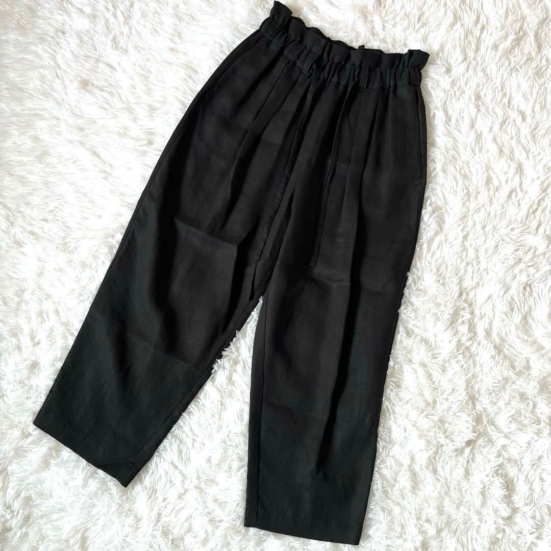 【美品】LE GLAZIK ルグラジック リネンパンツ イージーパンツ 黒 36