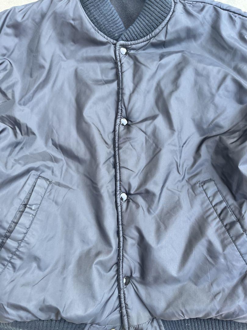 レア無地黒reversible stadium jacket L相当サイズ