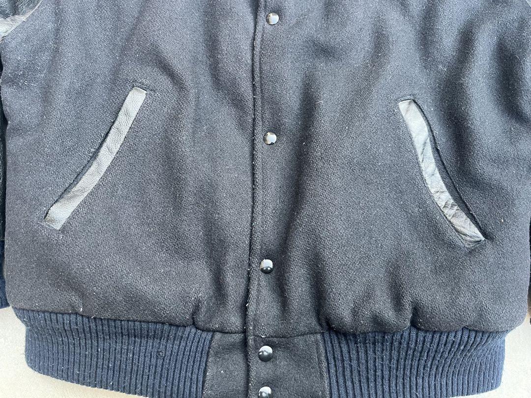 レア無地黒reversible stadium jacket L相当サイズ