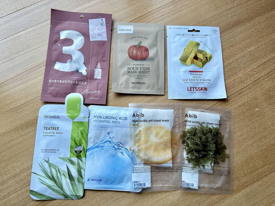 ナンバーズイン Abib SKINFOOD シートマスク 他7枚セット