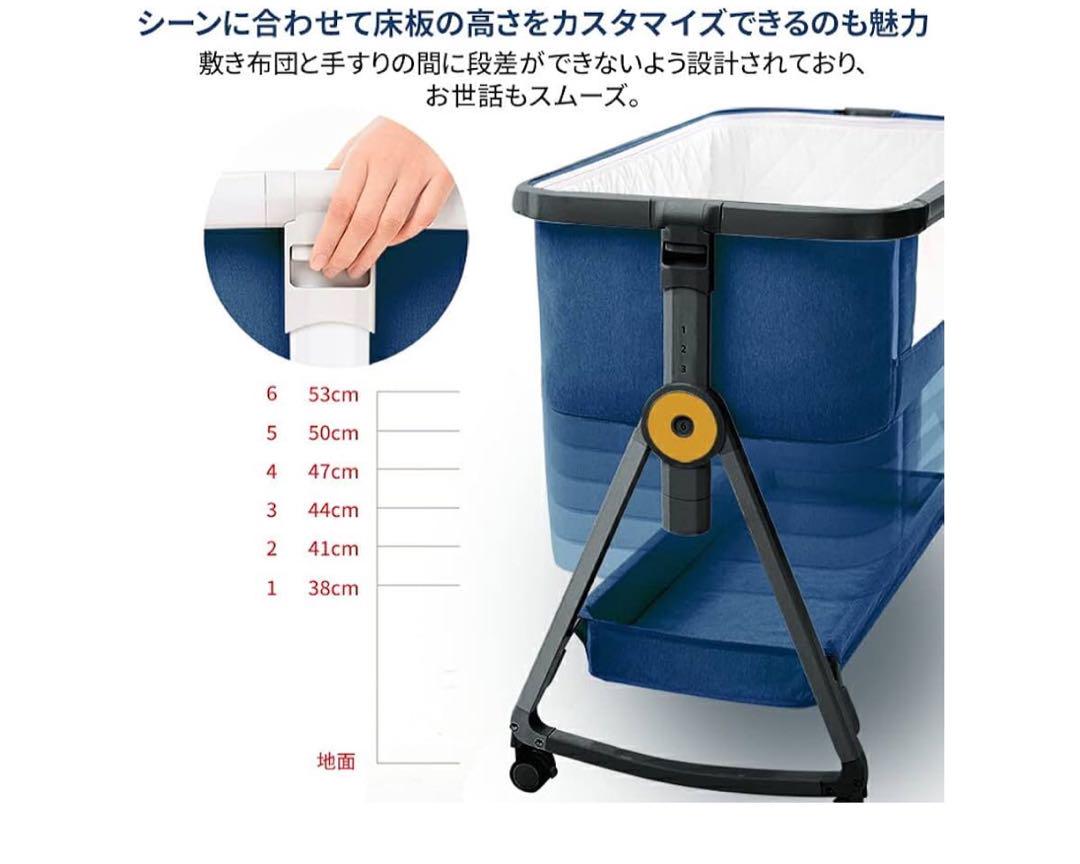HZDMJ ベビーベッド　ライトグレー　ミニ　折りたたみ　添い寝