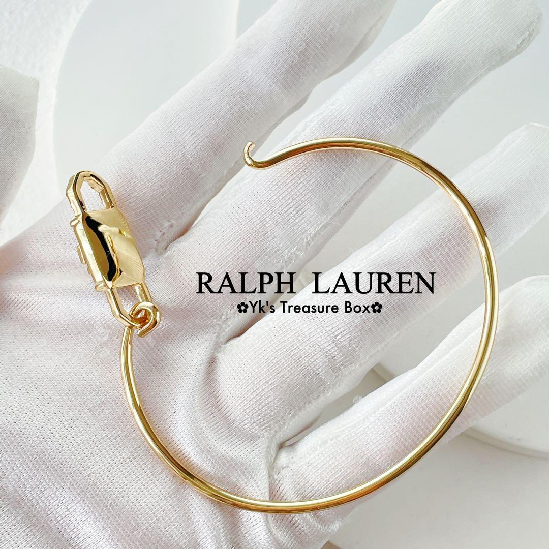 【ギフトにも♪】ラルフローレン ブレスレット 大人気♡ B669/RALPH LAUREN/ゴールドxネイビー クリスタルブレスレット