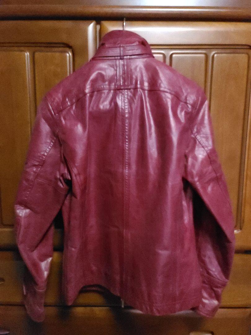 売れ筋新商品 2XL 52 レザージャケット A.S.M. 赤 ライダース 美品 本革 ジャケット・アウター