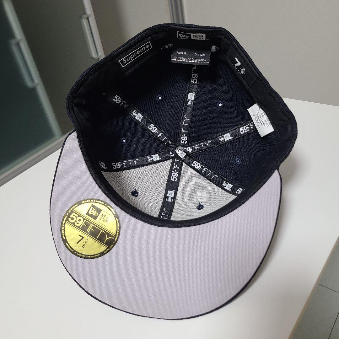 Supreme × NewEra　コラボキャップ　未使用に近い。 Supreme 59FIFTY NEWERAコラボ ブラックメッシュキャップ