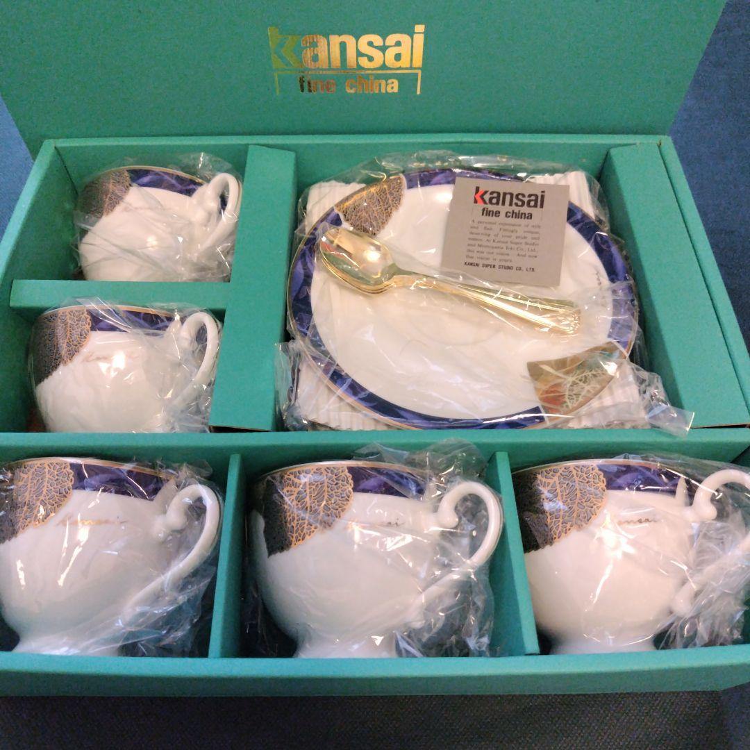 【新品未使用】kansai コーヒーカップ、ティースプーン5セット