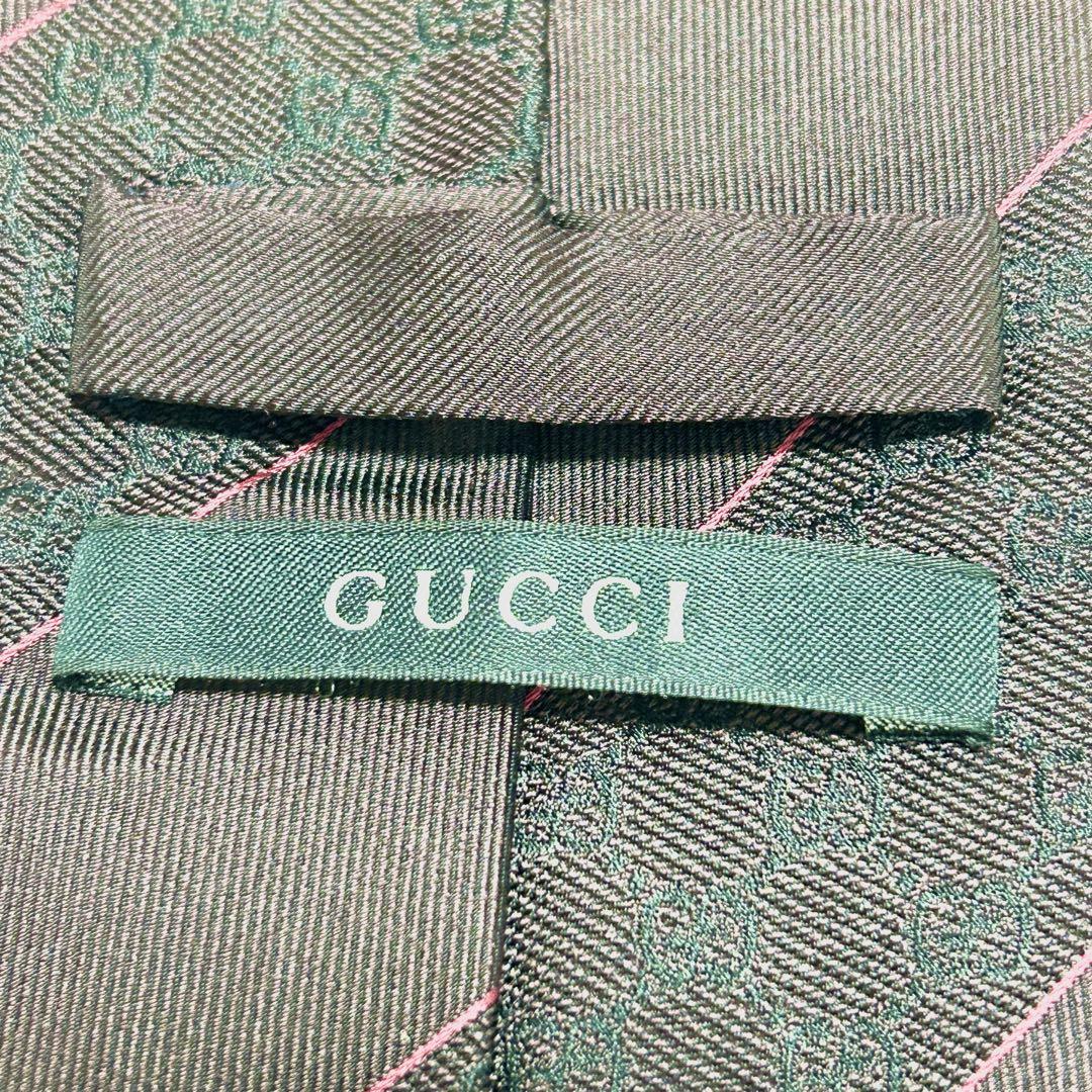 ✨美品✨　GUCCI グッチ　ネクタイ　GGマーモント　GG柄　ボルドー