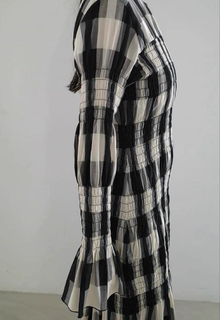 CLANE SHIRRING LONG ONEPIECE