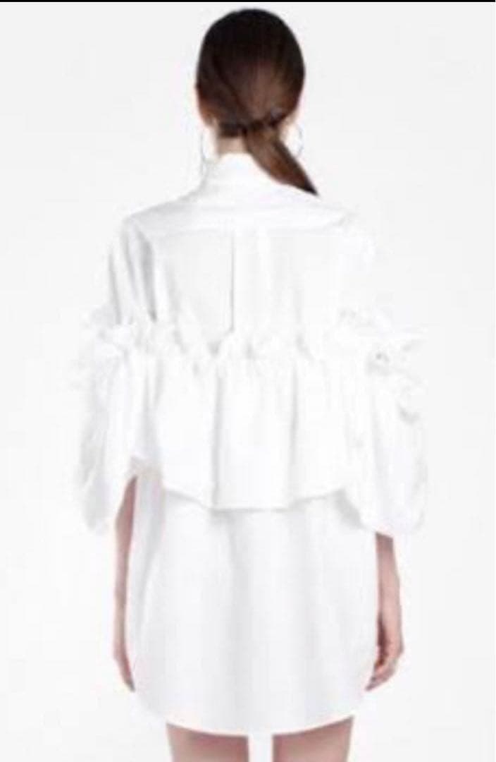 MM6 メゾン マルジェラ フリルコットンポプリンミニシャツドレス MM6 メゾン マルジェラ フリルコットンポプリンミニシャツドレス