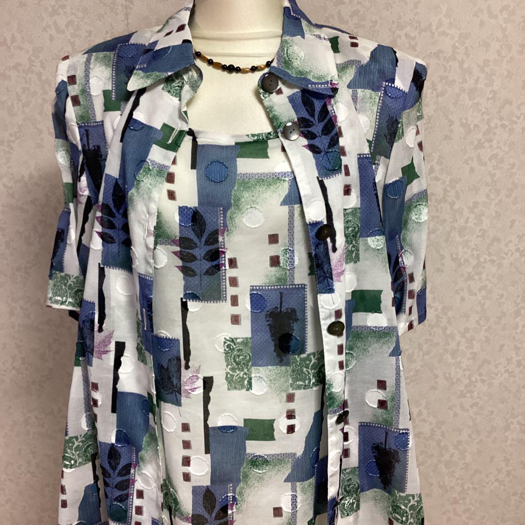 送料無料商品 |  公式 オンライン A-798 婦人服シニアミセス高級ブラウスアンサンブル日本製綿100% F トップス