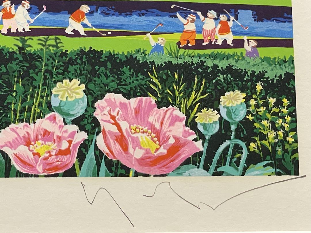 ヒロヤマガタ　ゴルファーズ　シルクスクリーン 48/300 山形博導画集　額付