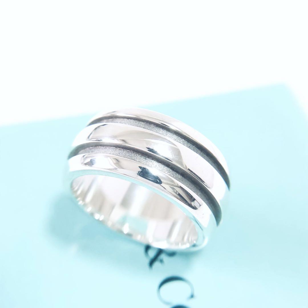 激安の ティファニー 美品 グルーブドリング J246087 ダブルライン シルバー アクセサリー