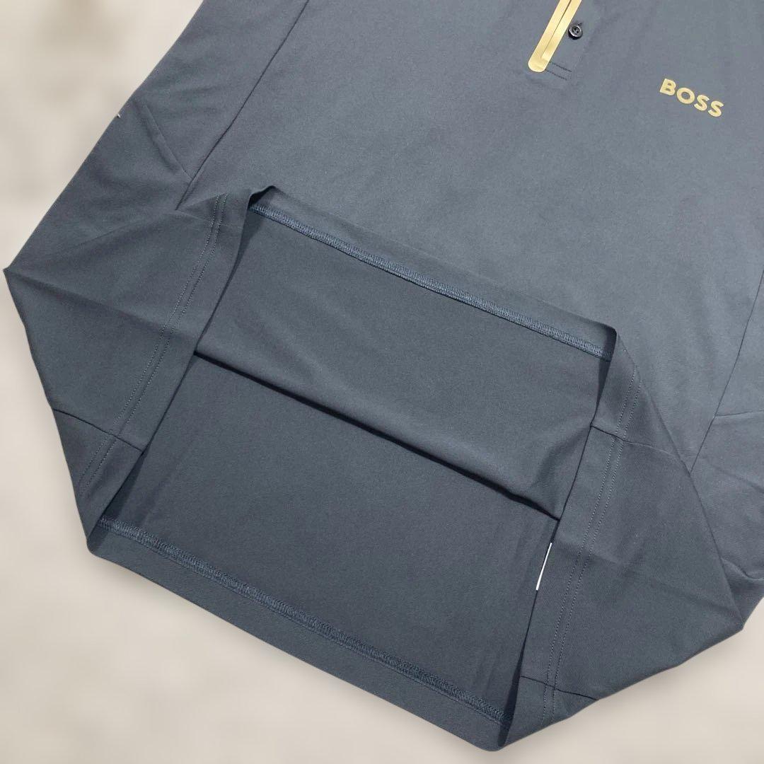 未使用級 ヒューゴボス ポロシャツ ゴルフウェア大きいサイズ2XL 黒 軽量速乾