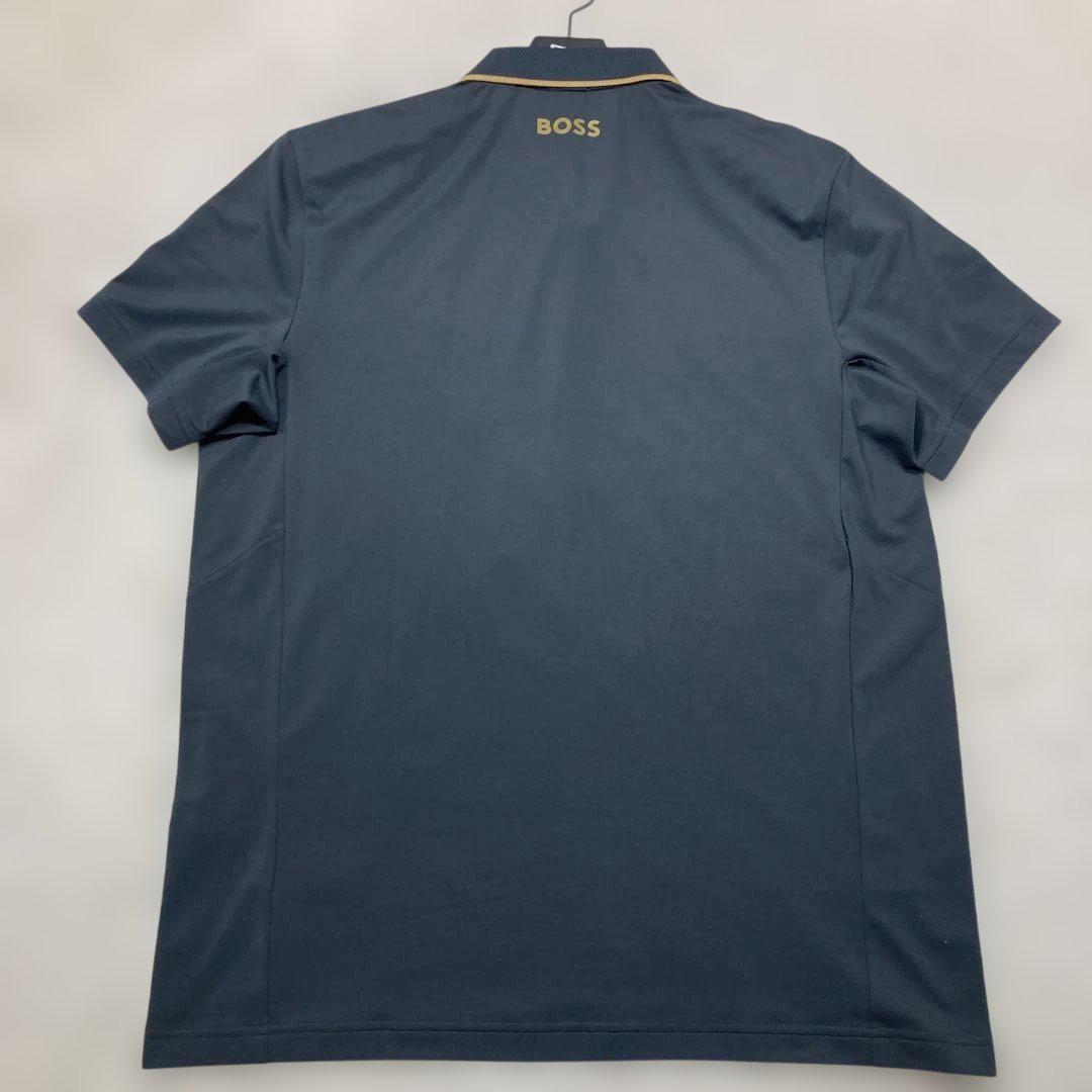 未使用級 ヒューゴボス ポロシャツ ゴルフウェア大きいサイズ2XL 黒 軽量速乾