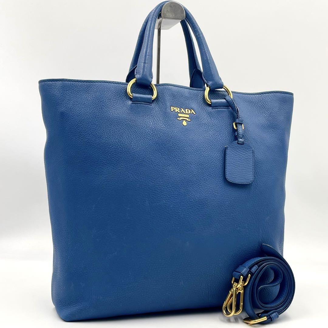 PRADA ヴィッテロダイノ 2WAYハンドバッグ ブルー PRADA ヴィッテロダイノ 2WAYハンドバッグ ブルー (PRADA/トート
