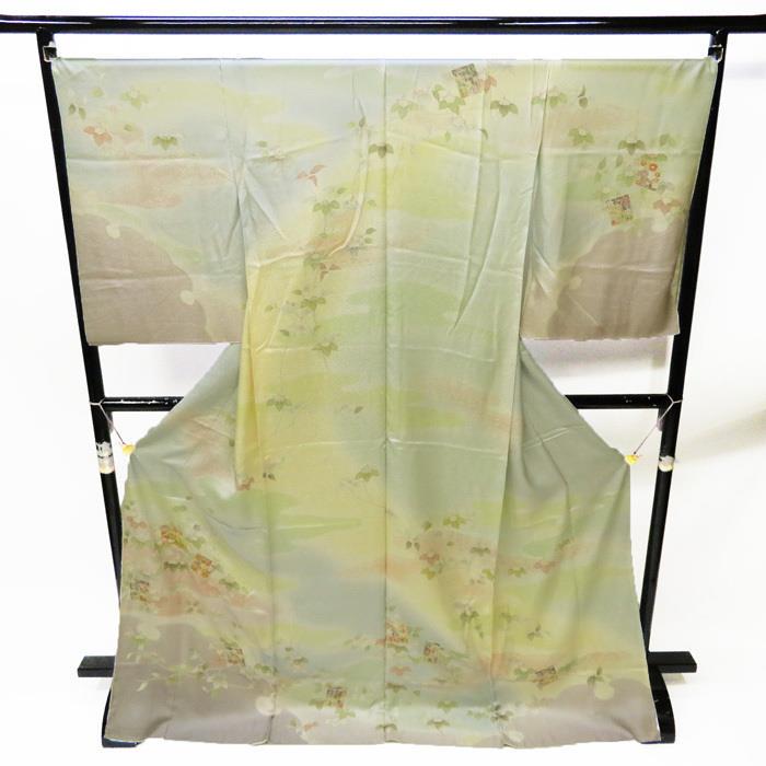金駒刺繍入り 源氏香と四季の花 仮絵羽 A268-14【未仕立て】 金駒刺繍入り 源氏香と四季の花 仮絵羽 A268-14【未仕立て】