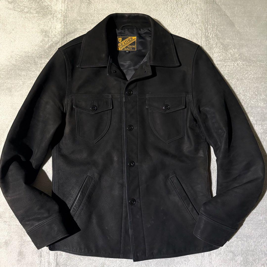 美品!L相当★Y2LEATHER レザージャケット ヌバック スエード 馬革 黒