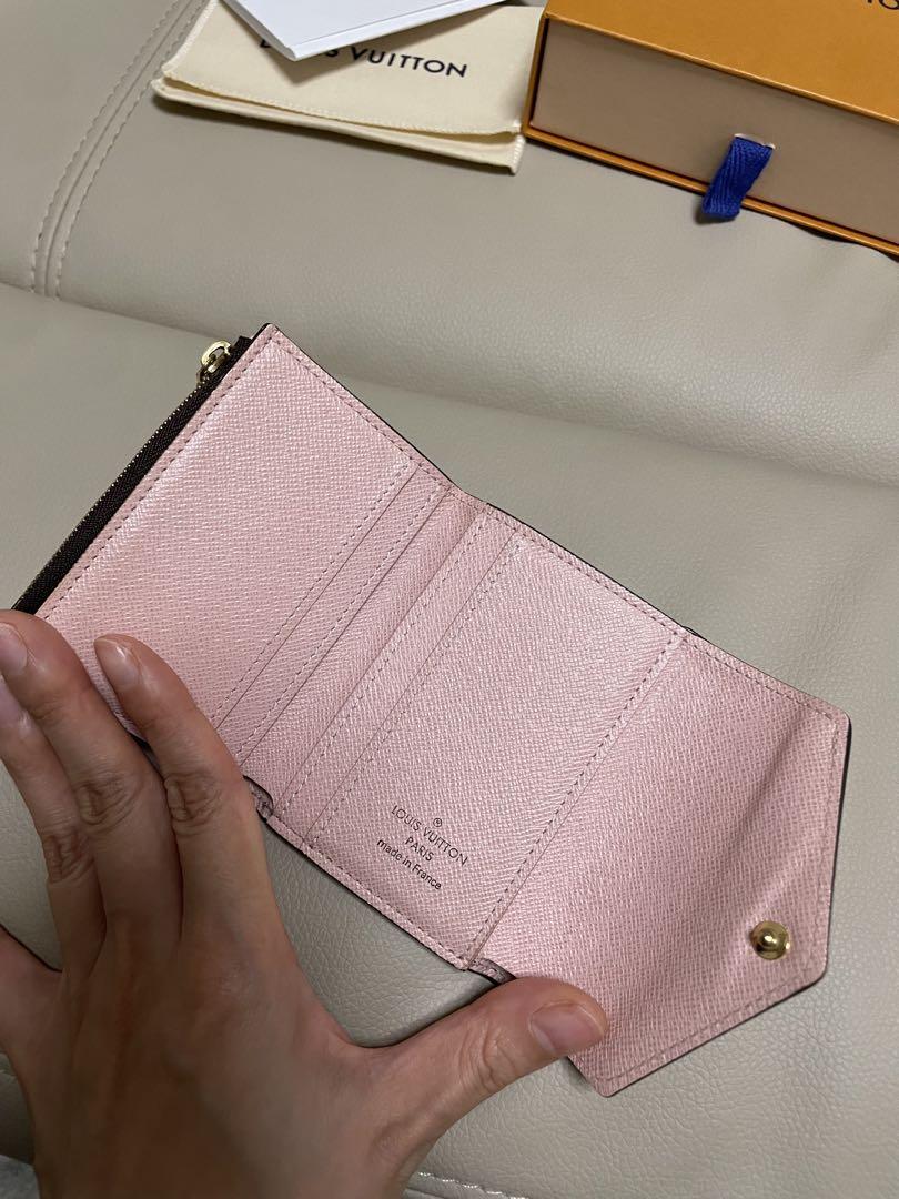 LOUIS VUITTON 三つ折り財布 ダークブラウン ピンク
