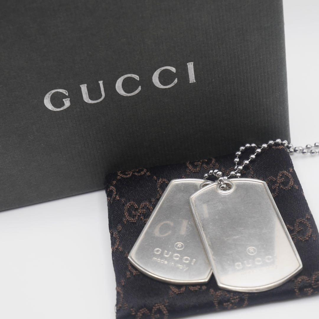 GUCCI グッチ　ドッグタグ　ダブルプレート　ネックレス　④