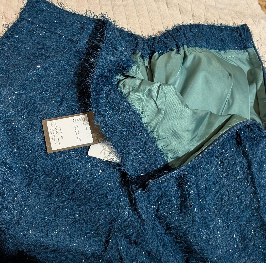 新品♥SELENAHELIOS セレナヘリオス シャギースリットパンツ ブルー 新品♥SELENAHELIOS セレナヘリオス シャギースリットパンツ ブルー