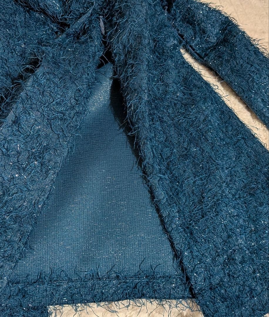 新品♥SELENAHELIOS セレナヘリオス シャギースリットパンツ ブルー 新品♥SELENAHELIOS セレナヘリオス シャギースリットパンツ ブルー