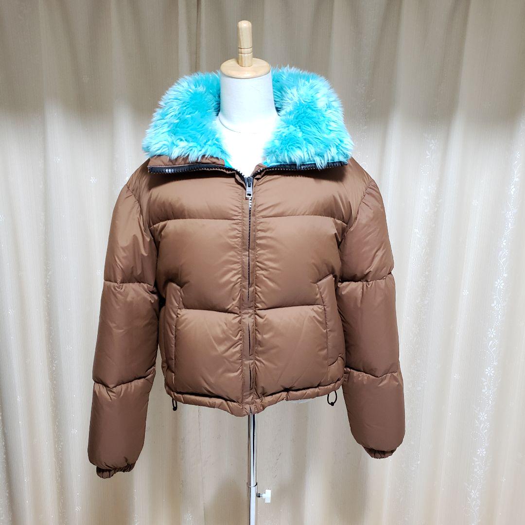 Msgm ダウンジャケット エムエスジーエム エムエスジーエム ダウンジャケット 青 ブルー ジャケット アウター ブラウン 茶 割引サービスの