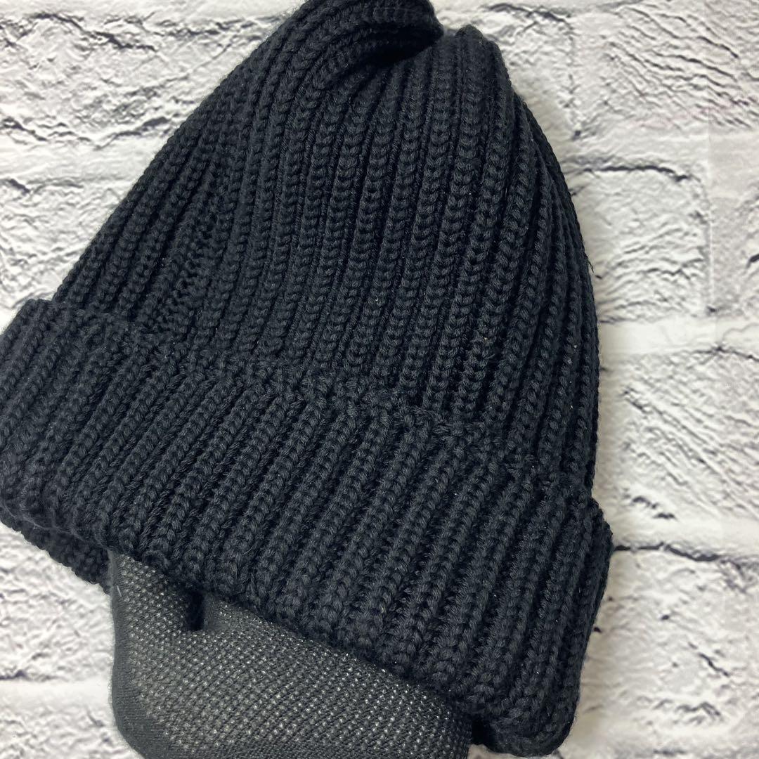 美品 Needles ニードルス パピヨンポイント　ニット帽 ウール ブラック