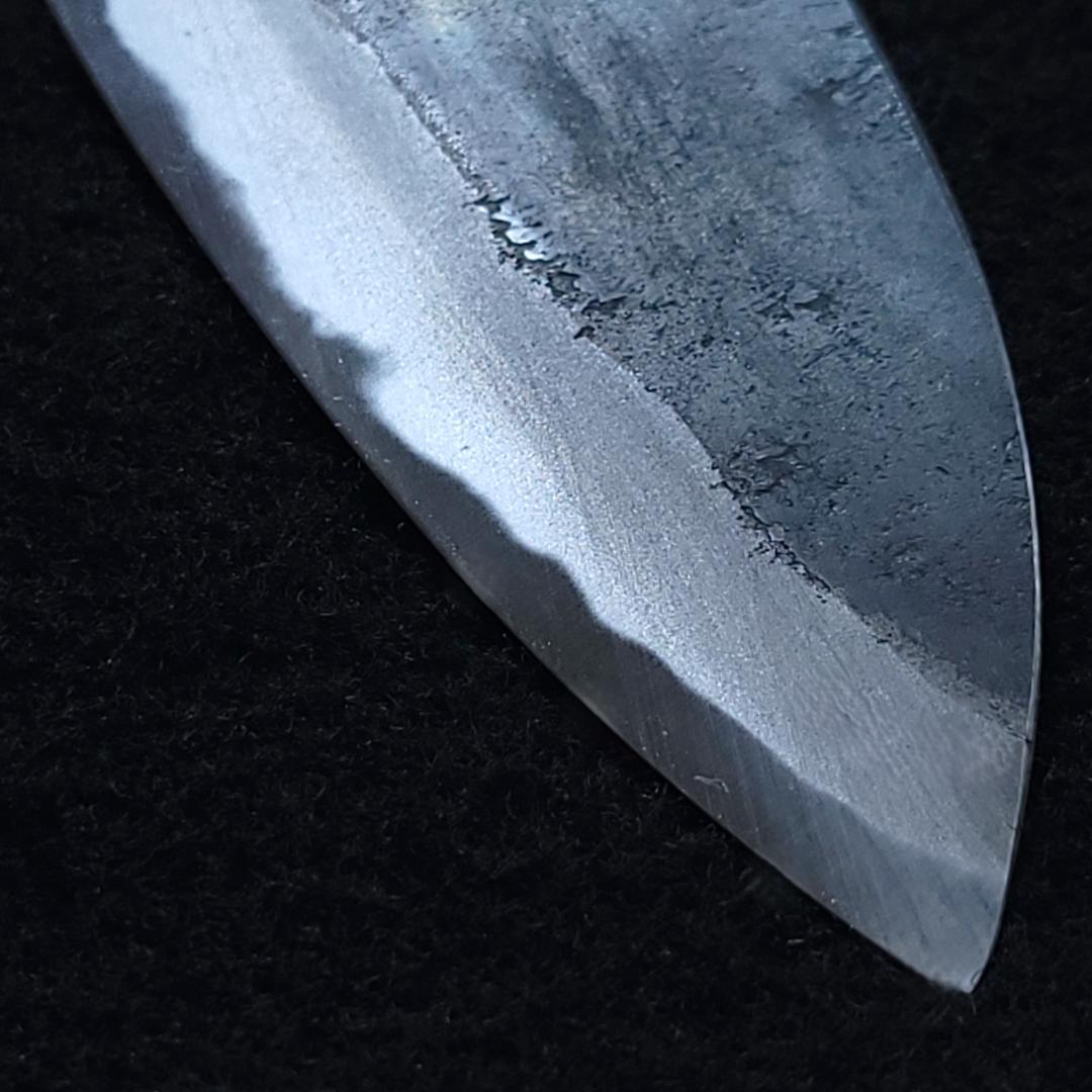 白紙1号 黒打 牛刀包丁 210㎜ #1328 栗柄 月光作