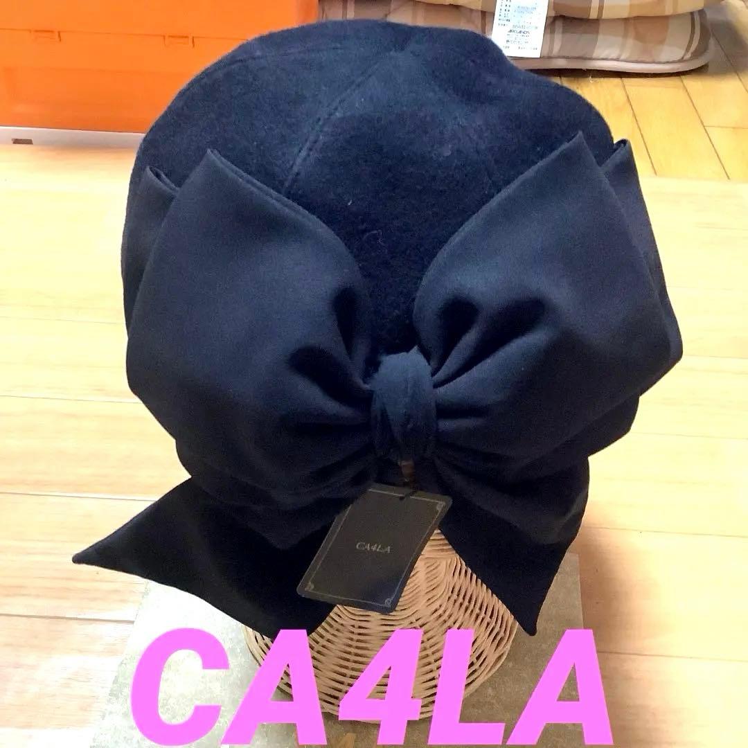 CA4LA ブラックウールハット リボン付き未使用品