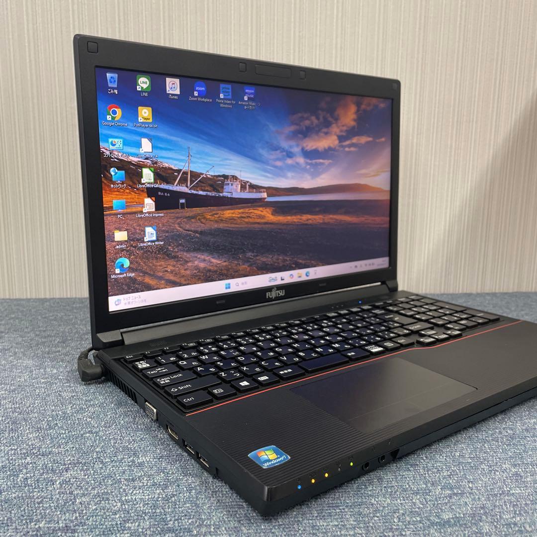 富士通 ノートパソコン Windows11オフィス付き 爆速SSD搭載