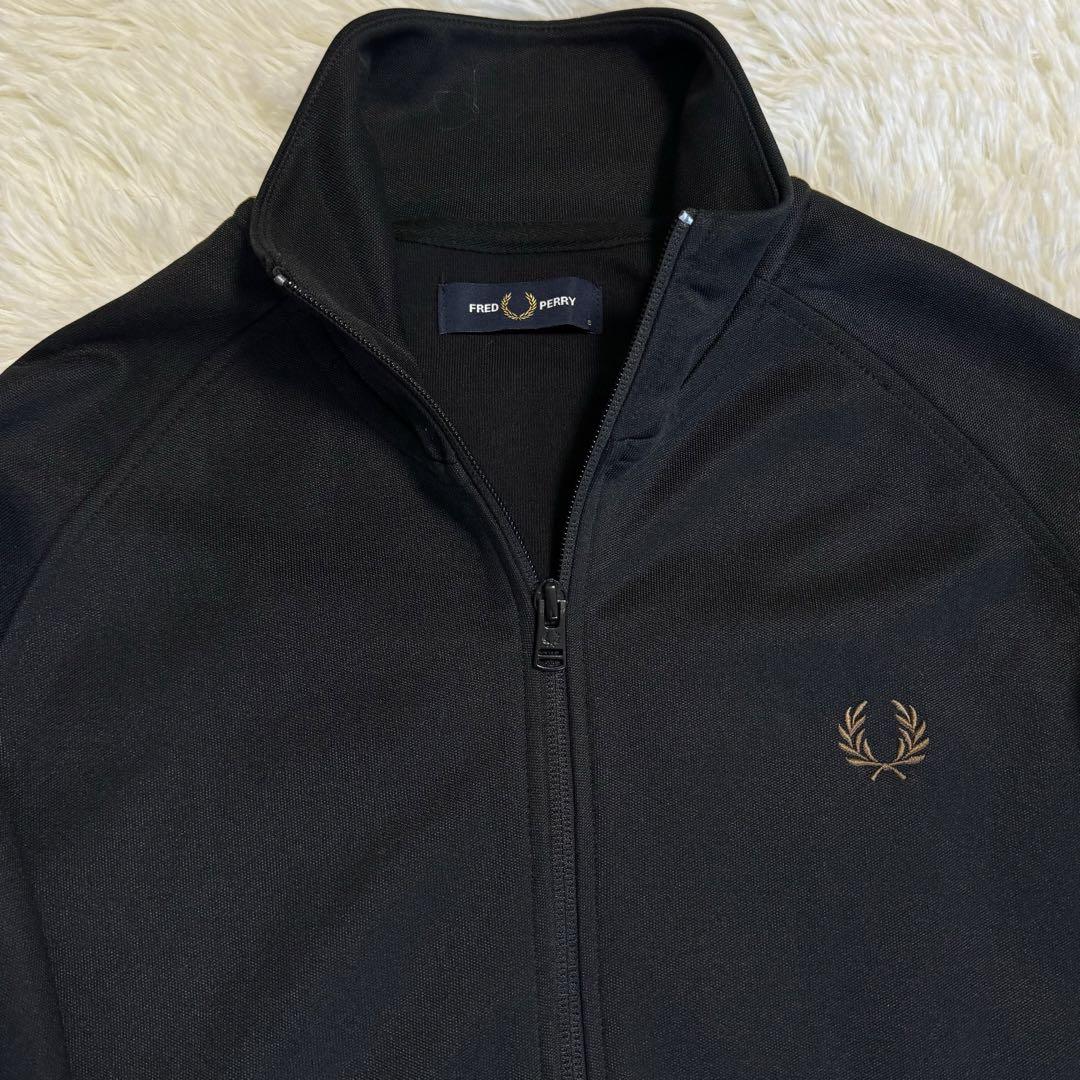 【美品】FRED PERRY テープドトラックジャケット ブラック S ジャージ