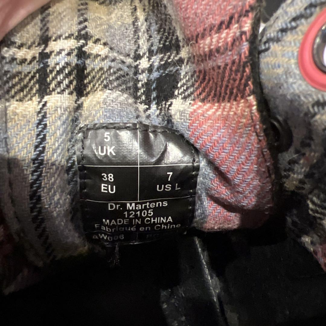 オープンセール 福袋 ドクターマーチン Dr.Martens 裏地チェック 8ホールブーツ 12105 靴