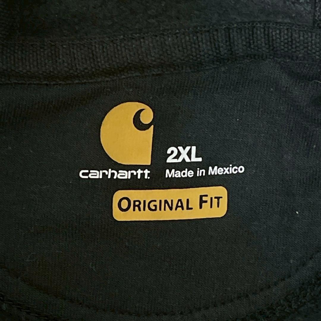 Carhartt パーカー 肉厚 プルオーバー ロゴタグ 2XL メキシコ製 黒 Carhartt パーカー 肉厚 プルオーバー ロゴタグ 2XL メキシコ製 黒