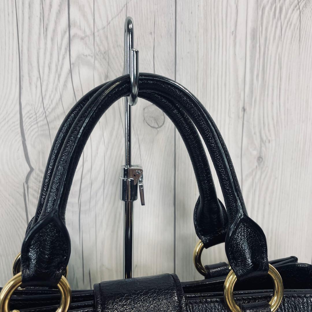 ◆ 美品 ◆ miumiu ミュウミュウ レザー マドラス ハンドバッグ 黒