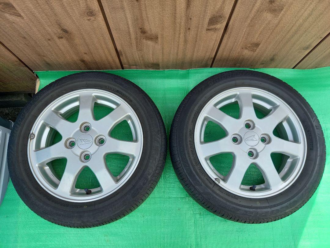 155/65R14ダイハツ純正アルミホイールとタイヤ２本セット⓶ ②ダイハツ純正 14インチ アルミホイール 2本 タイヤ付 155