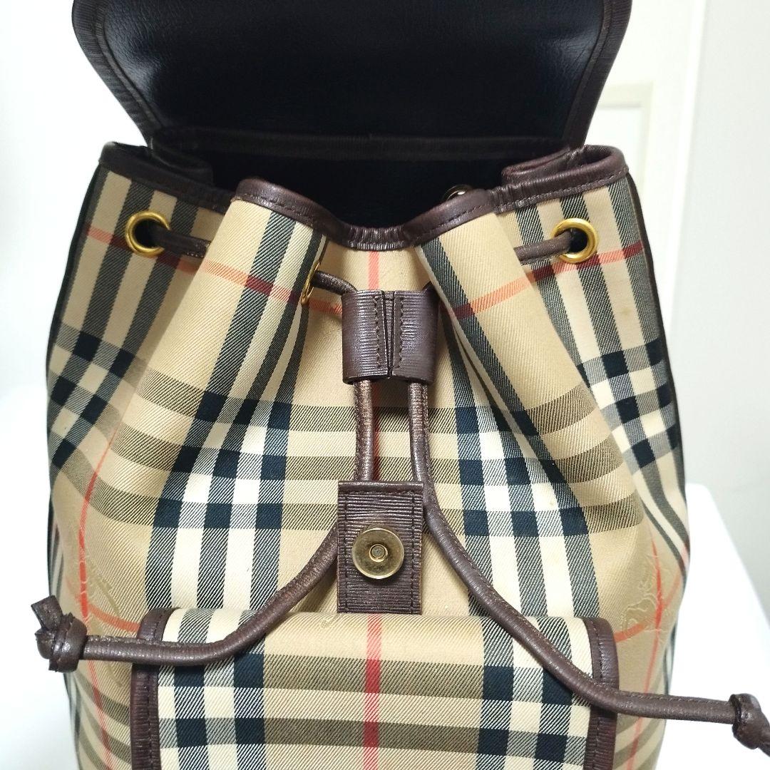 入荷now 安全 美品☆バーバリーズロゴプレートリュックバックパックレザー バッグ