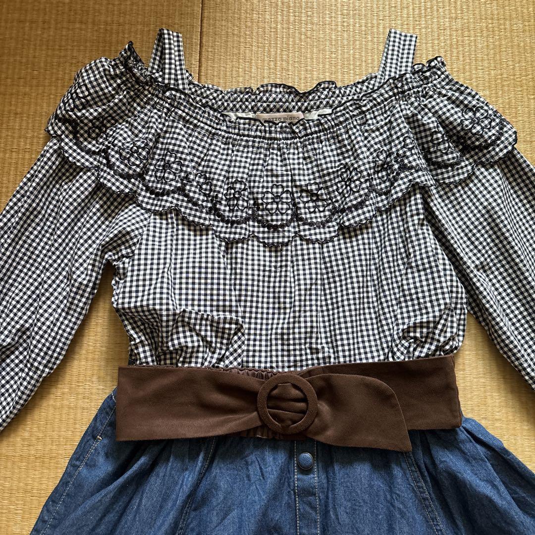 【美品】メゾピアノジュニア　オフショルダー ワンピース 160cm メゾピアノ オフショルダーワンピース 160 - メルカリ