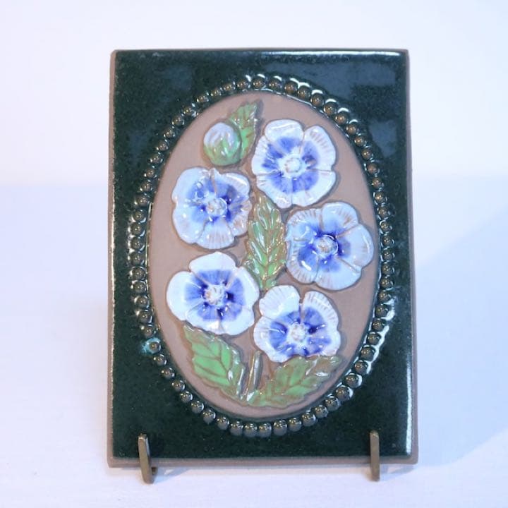 レビューで送料無料 Sd2210 T44 陶板 青い花 ジィガントフタ 工芸品 Magazinapicol Md