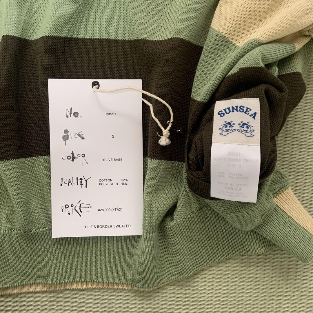 sunsea 20ss clif's border sweater ネイビー - メルカリ